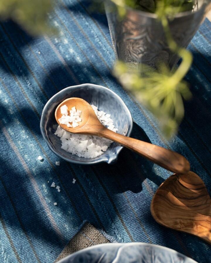 van verre Olijfhout suikerlepel 13 5 cm