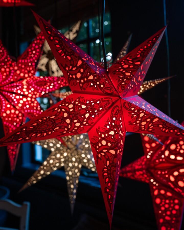 van verre Ster mono klein rood