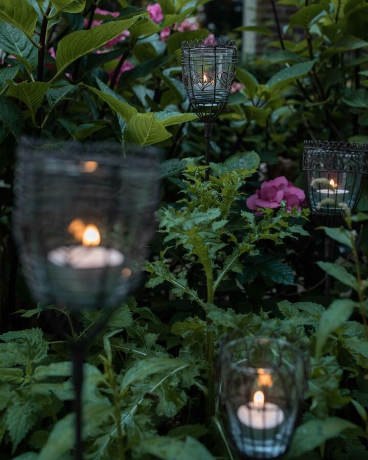 van verre Tuin pin theelicht houder L 99cm