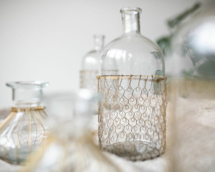 van verre Vaas met messing groot