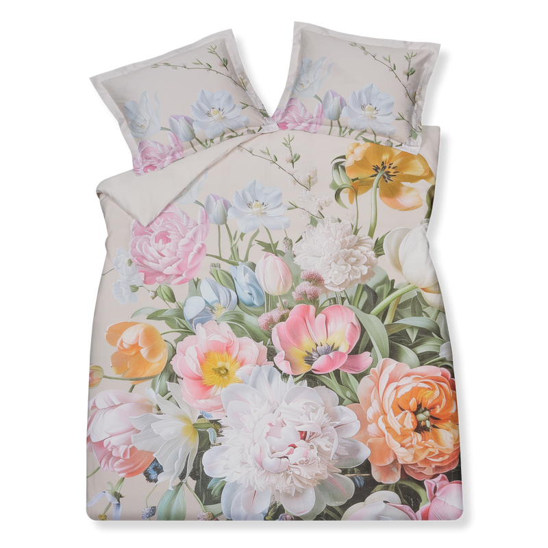 vandyck FLEUR FESTIVE dekbedovertrekset | cream tan lavender blue