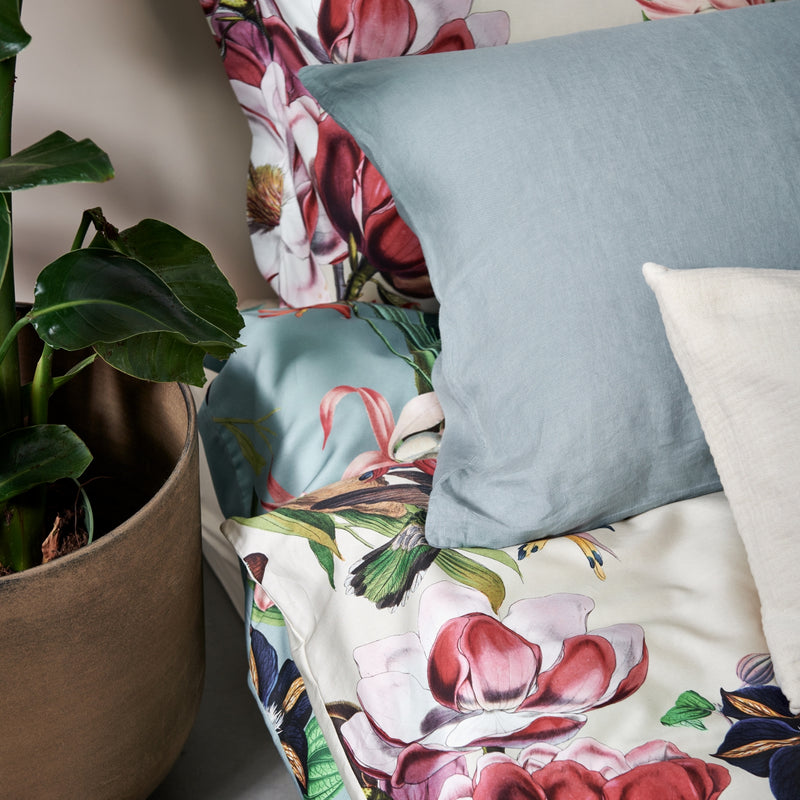 Vandyck FLOWER MIX Dekbedovertrekset | Cream Tan Pearl Blue