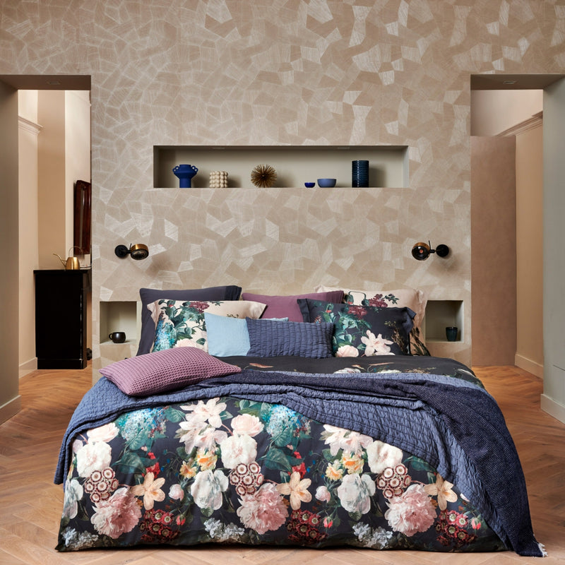 Vandyck FLOWERBOMB Dekbedovertrek | Oceanview Cream Tan