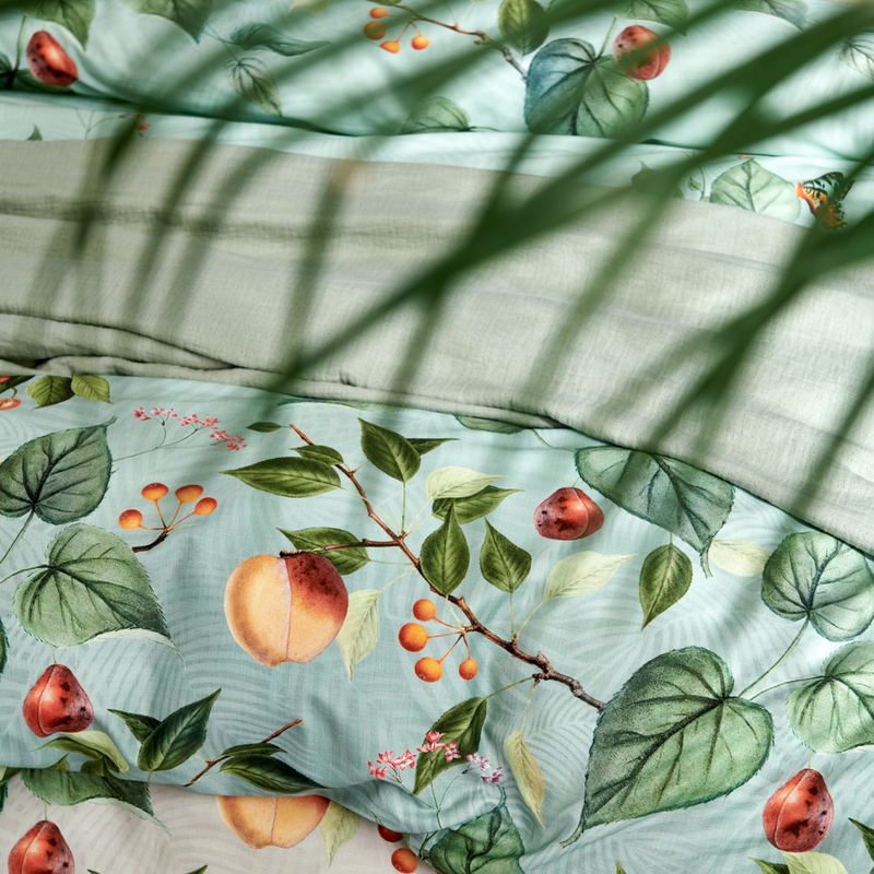 Vandyck FRUIT GARDEN Dekbedovertrekset | Light Green Cream Tan