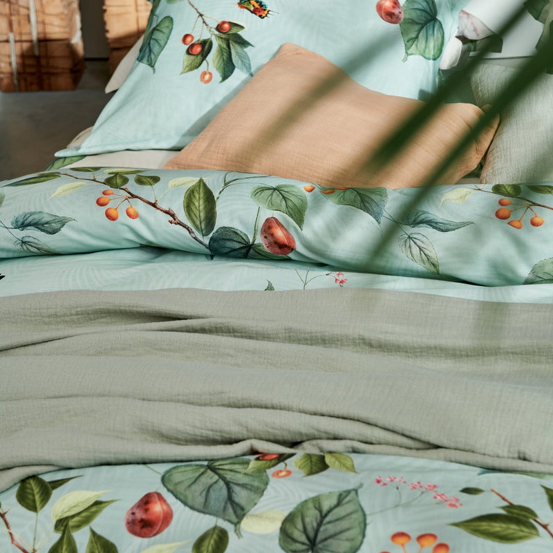 Vandyck FRUIT GARDEN Dekbedovertrekset | Light Green Cream Tan