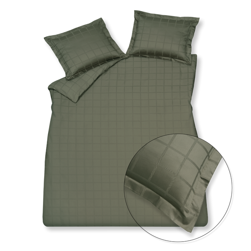 vandyck HOME 78 dekbedovertrek | sage green cream tan