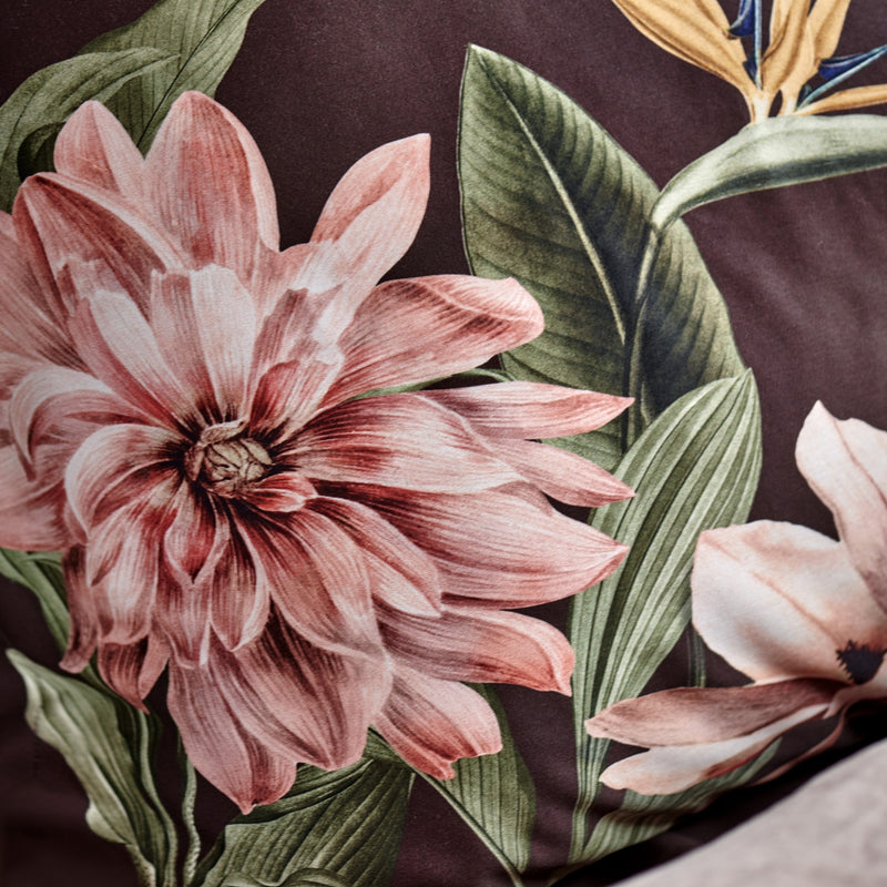 Vandyck PARADISE BLOOM XL Dekbedovertrekset | Dark Chocolate