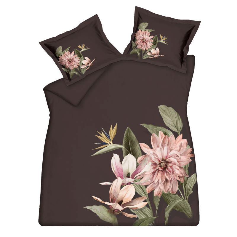 vandyck PARADISE BLOOM XL dekbedovertrekset | dark chocolate
