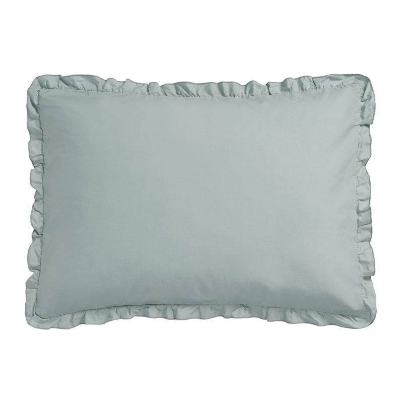 vandyck PURE 83 percale ruffle 40x55 sierkussensloop | pearl blue pearl blue