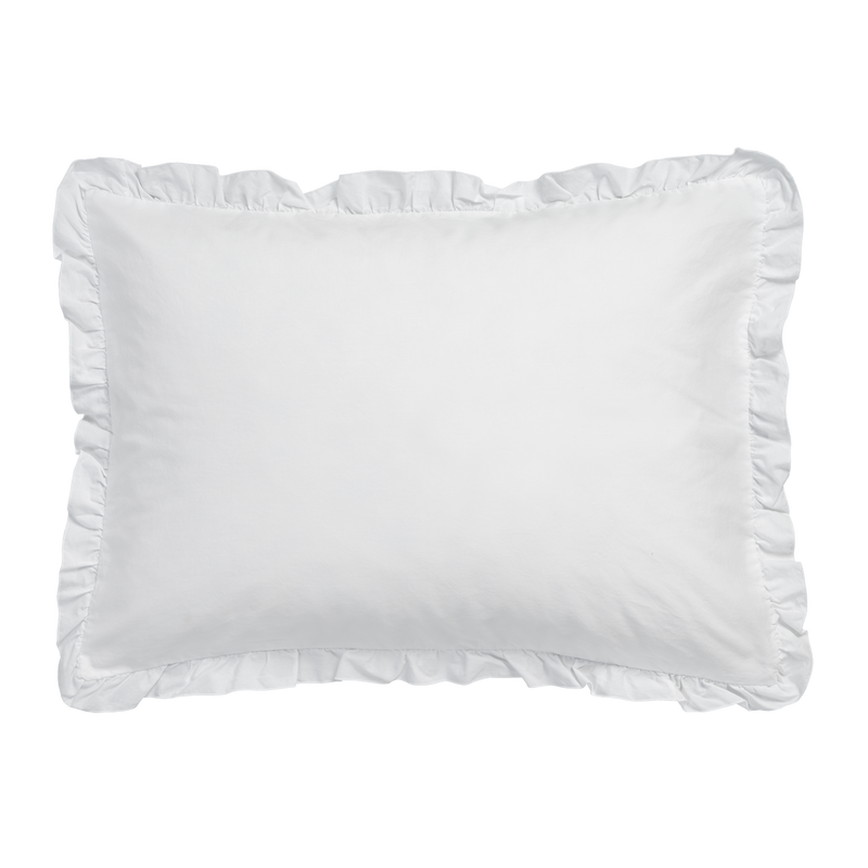 vandyck PURE 83 percale ruffle 40x55 sierkussensloop | white pearl blue