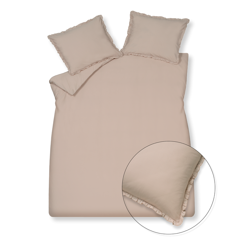 vandyck PURE 83 percale ruffle dekbedovertrekset | blush blush