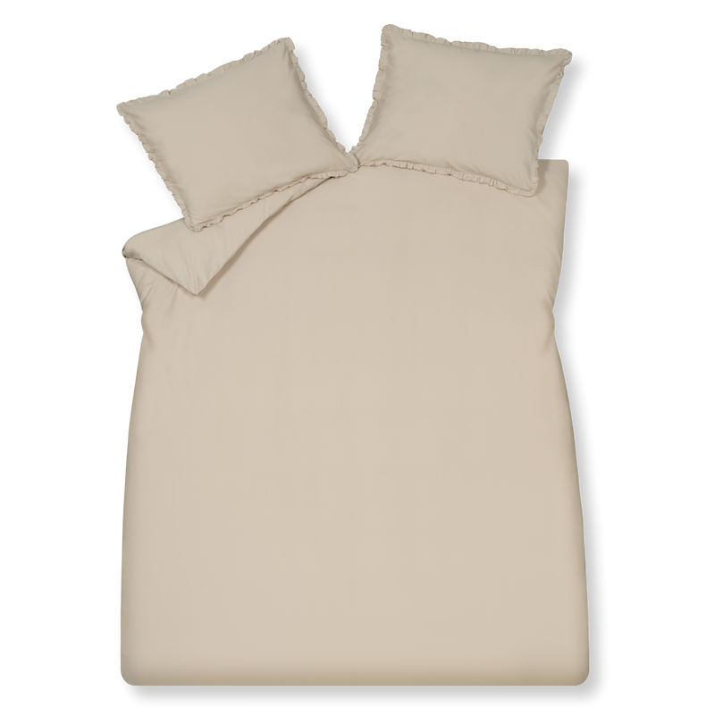 Vandyck PURE 83 Percale Ruffle Dekbedovertrekset | Linen Blush