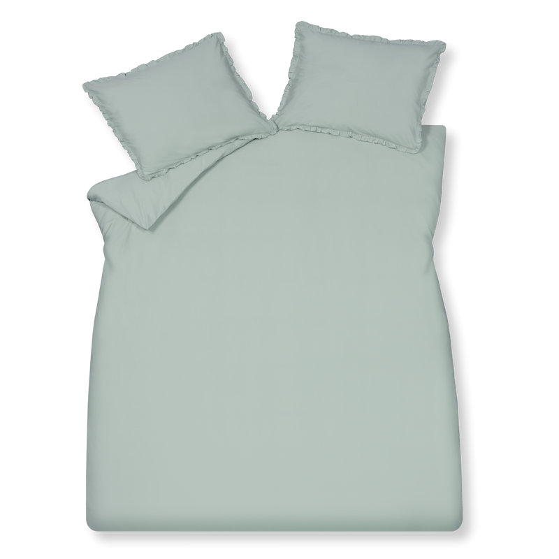 Vandyck PURE 83 Percale Ruffle Dekbedovertrekset | Pearl Blue Blush