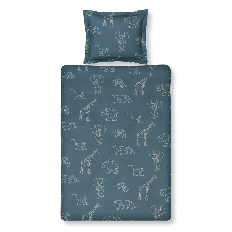 vandyck SAFARI KIDS dekbedovertrek | vintage blue vintage blue