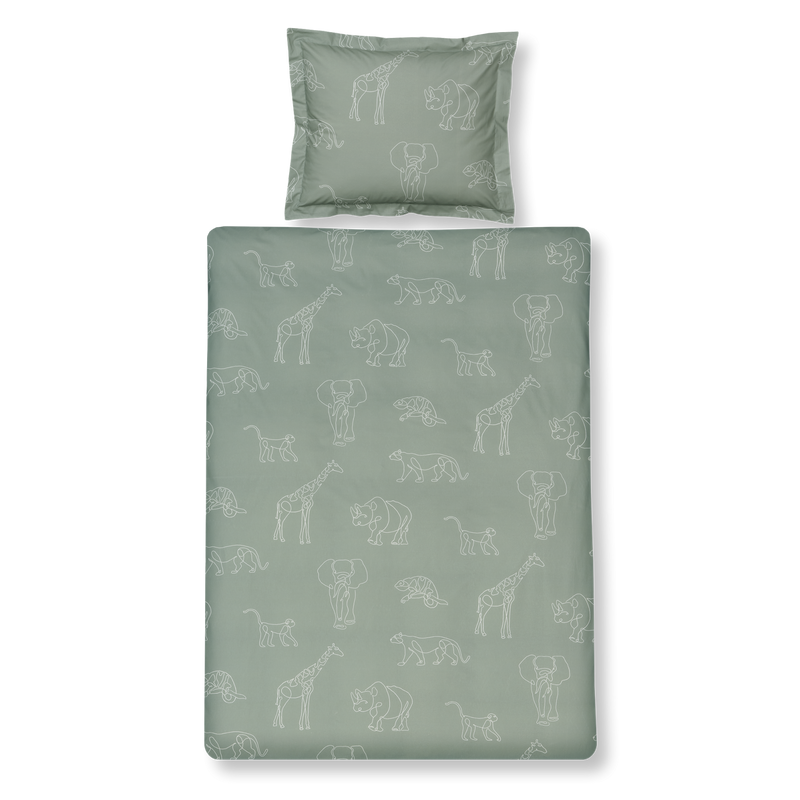 vandyck SAFARI KIDS dekbedovertrek | vintage green vintage blue