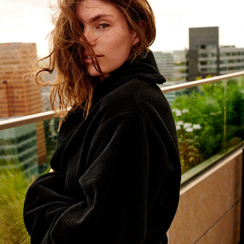 Vandyck BEAUMONT Badjas | Off Black Burgundy