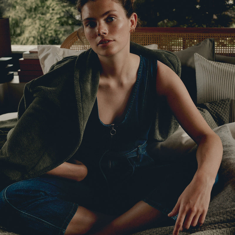 Vandyck BEAUMONT Badjas | Sage Green Burgundy