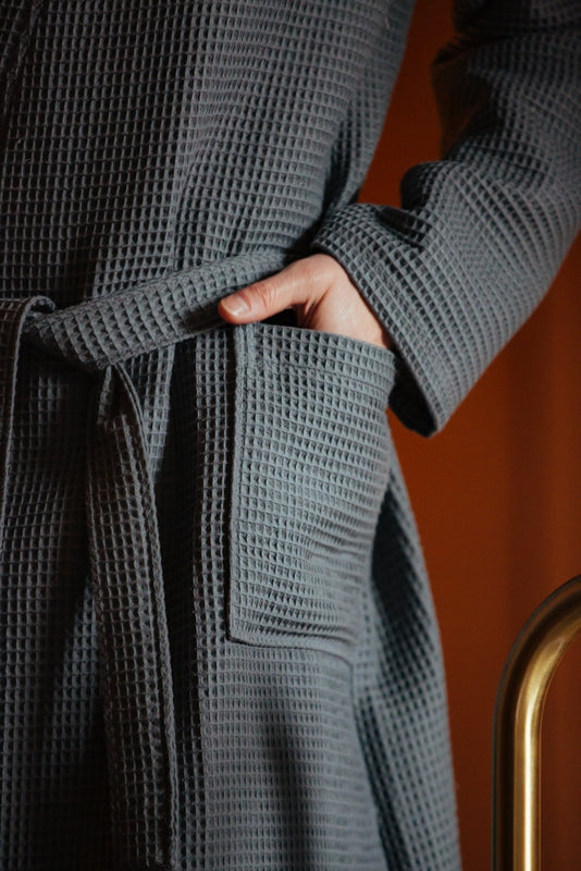 Vandyck BIARRITZ Badjas | Steelgrey Lavender Blue