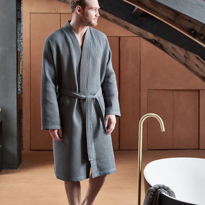 Vandyck BIARRITZ Badjas | Steelgrey Lavender Blue