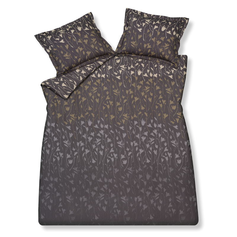 vandyck CALM FLOWER dekbedovertrekset | off black