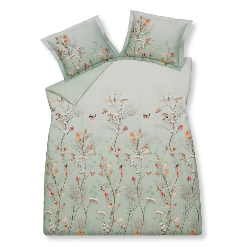 vandyck COTTON BLOOM dekbedovertrek | smoke green
