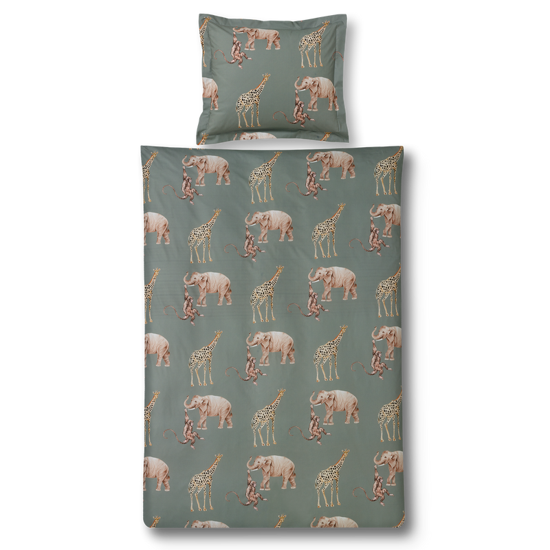 vandyck ELEPHANT KIDS dekbedovertrek | olive olive
