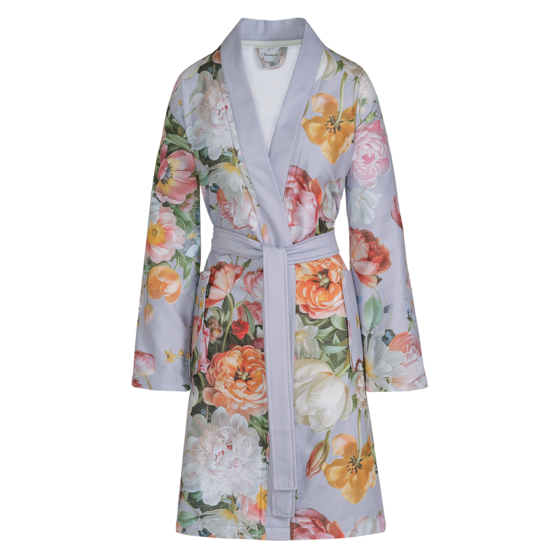 vandyck FLEUR badjas | lavender blue cream tan