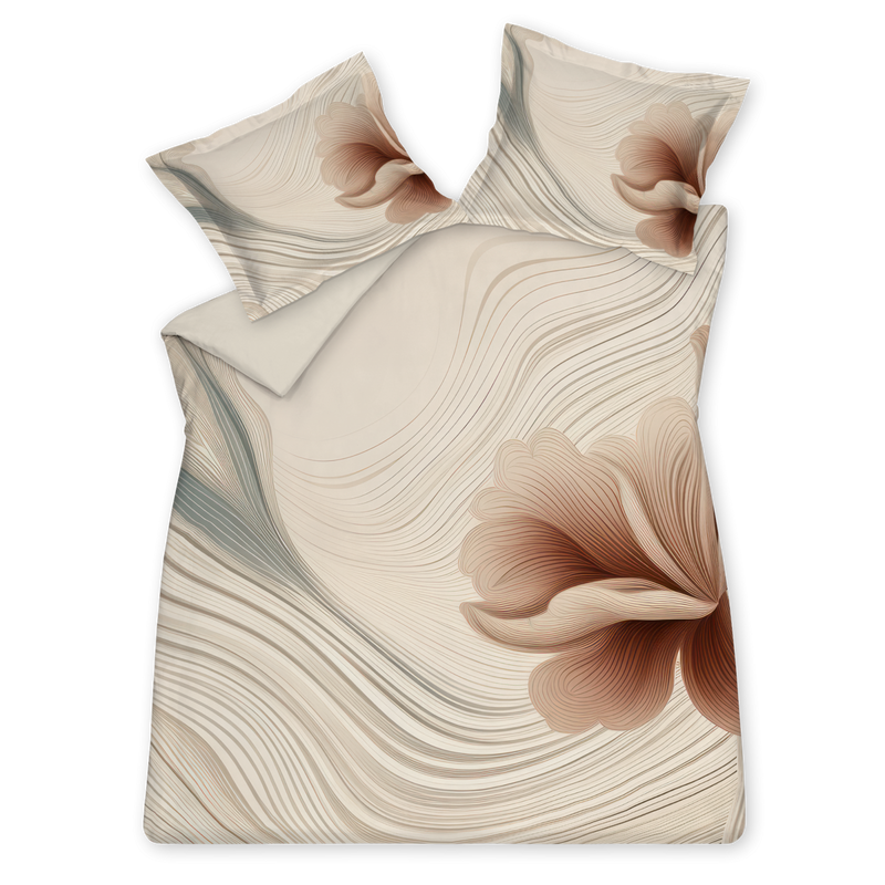 vandyck FLOWING dekbedovertrekset | cream tan