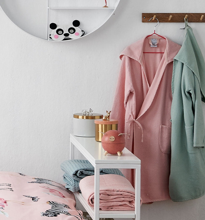 Vandyck GIRLS Badjas | Celadon Green Light Pink