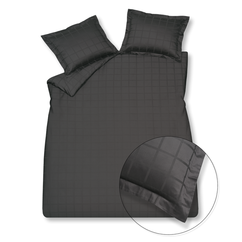 vandyck HOME 78 dekbedovertrek | off black cream tan