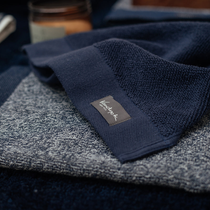 Vandyck HOME MOULINE Badgoed | Blue Ink Off Black