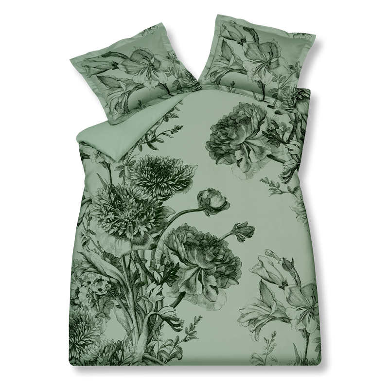 vandyck NIGHT BLOOM dekbedovertrek | smoke green