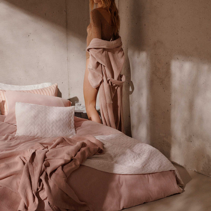 Vandyck PRESTIGE UNI Badjas | Sepia Pink Winetasting