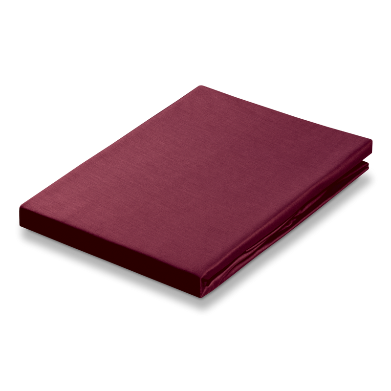 vandyck SATIJN hoeslaken | bordeaux white