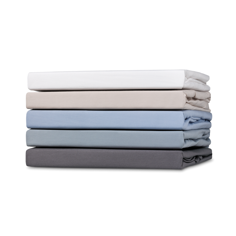 vandyck SATIJN hoeslaken | dusty blue white