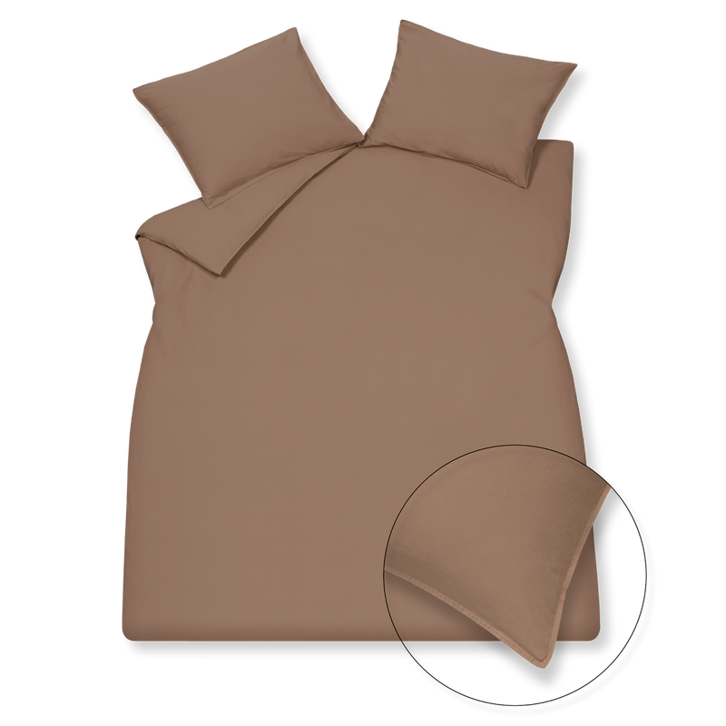 vandyck WASHED COTTON dekbedovertrek | brownie ash rose