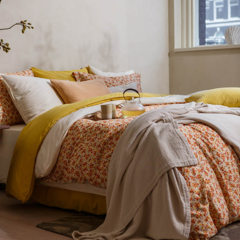 Vandyck WASHED COTTON Dekbedovertrek | Cream Tan Ash Rose