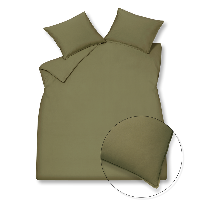 vandyck WASHED COTTON dekbedovertrek | martini olive ash rose