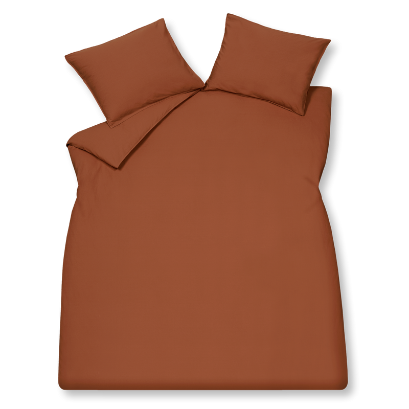 Vandyck WASHED COTTON Dekbedovertrek | Rusty Brown Ash Rose