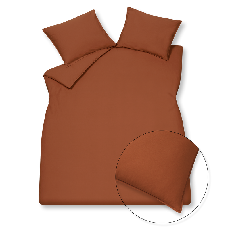 vandyck WASHED COTTON dekbedovertrek | rusty brown ash rose