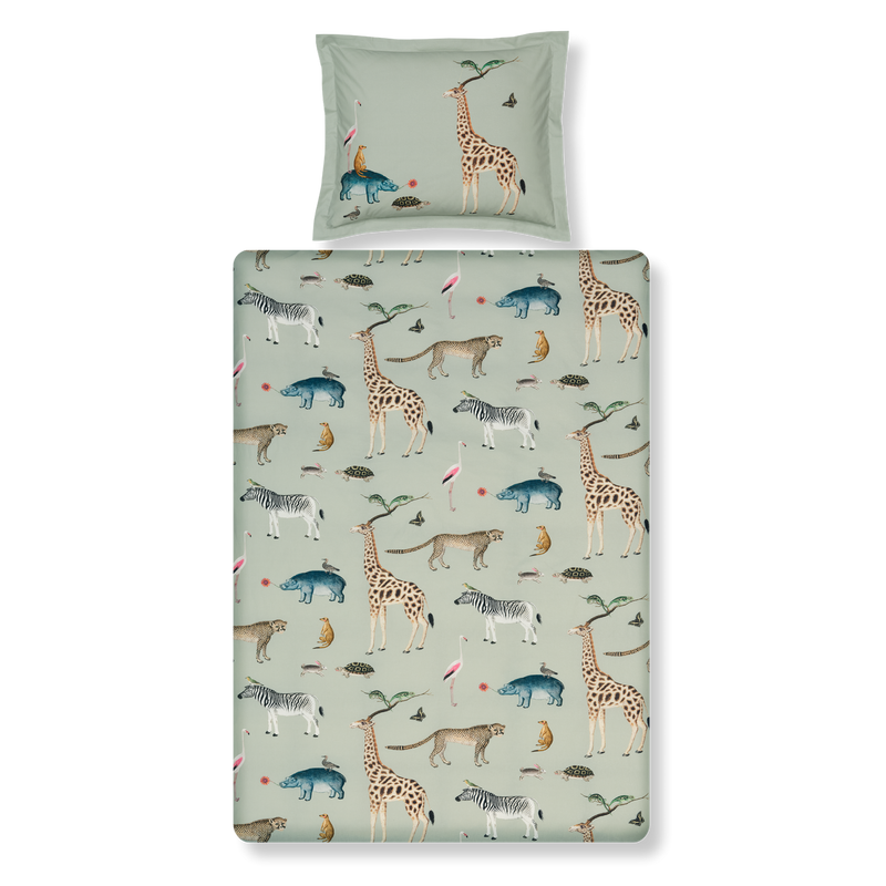 vandyck WILD ANIMALS dekbedovertrek | smoke green smoke green