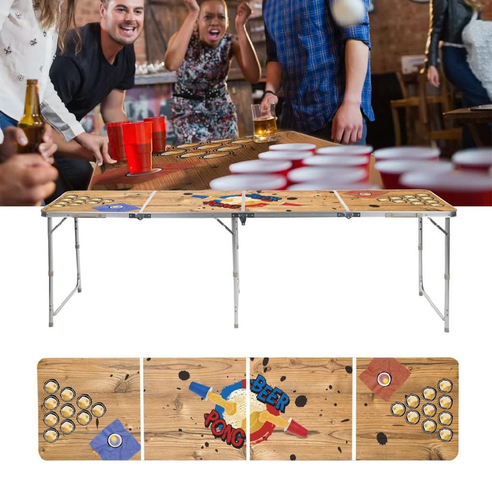 Vidaxl HI Bierpongtafel Inklapbaar 240x60x55 Cm MDF En Aluminium