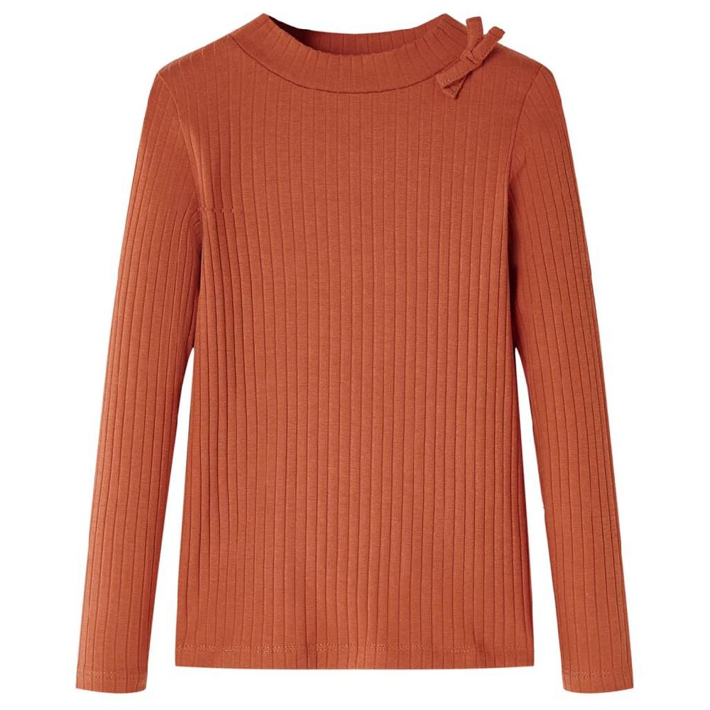 vidaxl Kindershirt met lange mouwen 92 cognackleurig