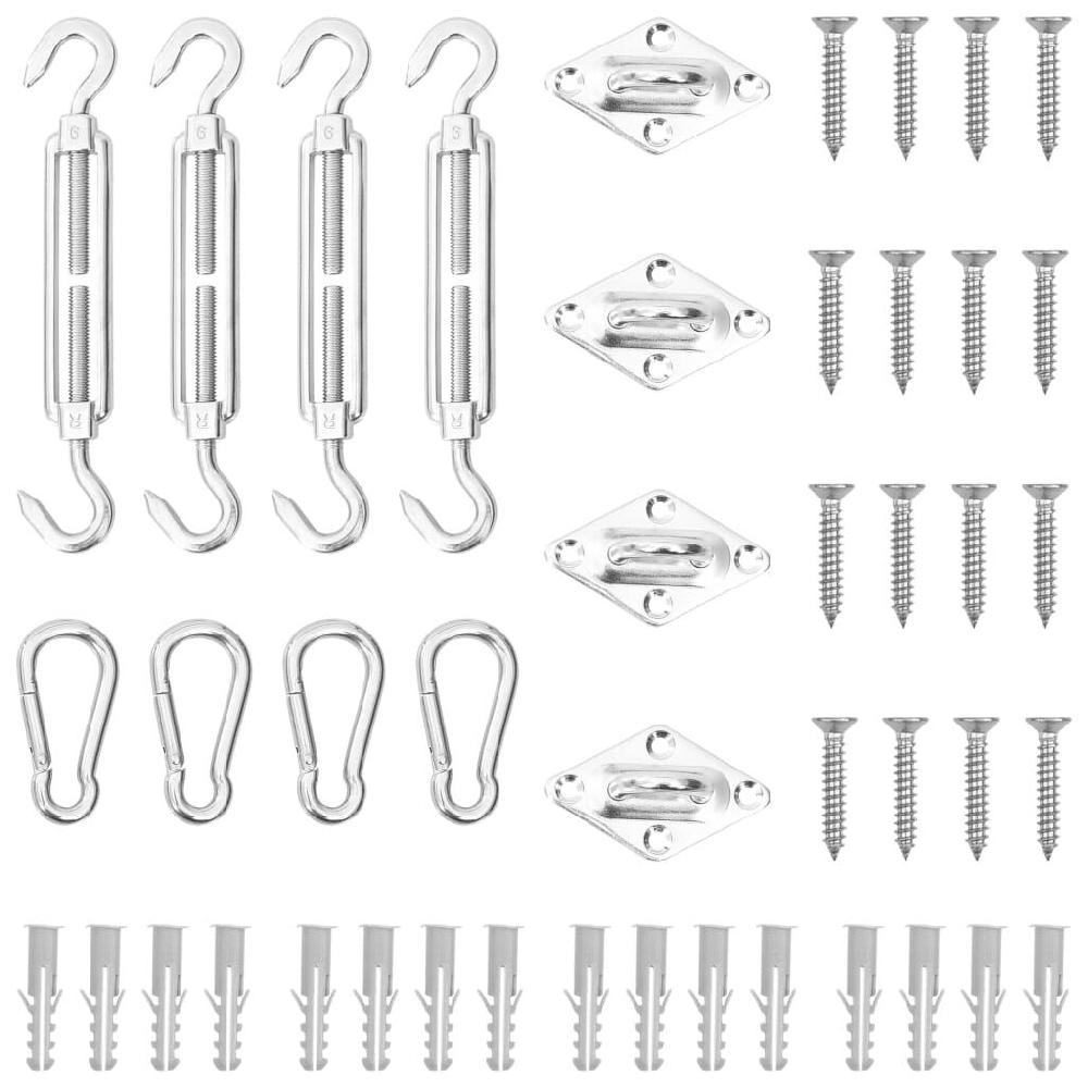 vidaxl vidaXL 12-delige Zonneschermaccessoireset roestvrij staal
