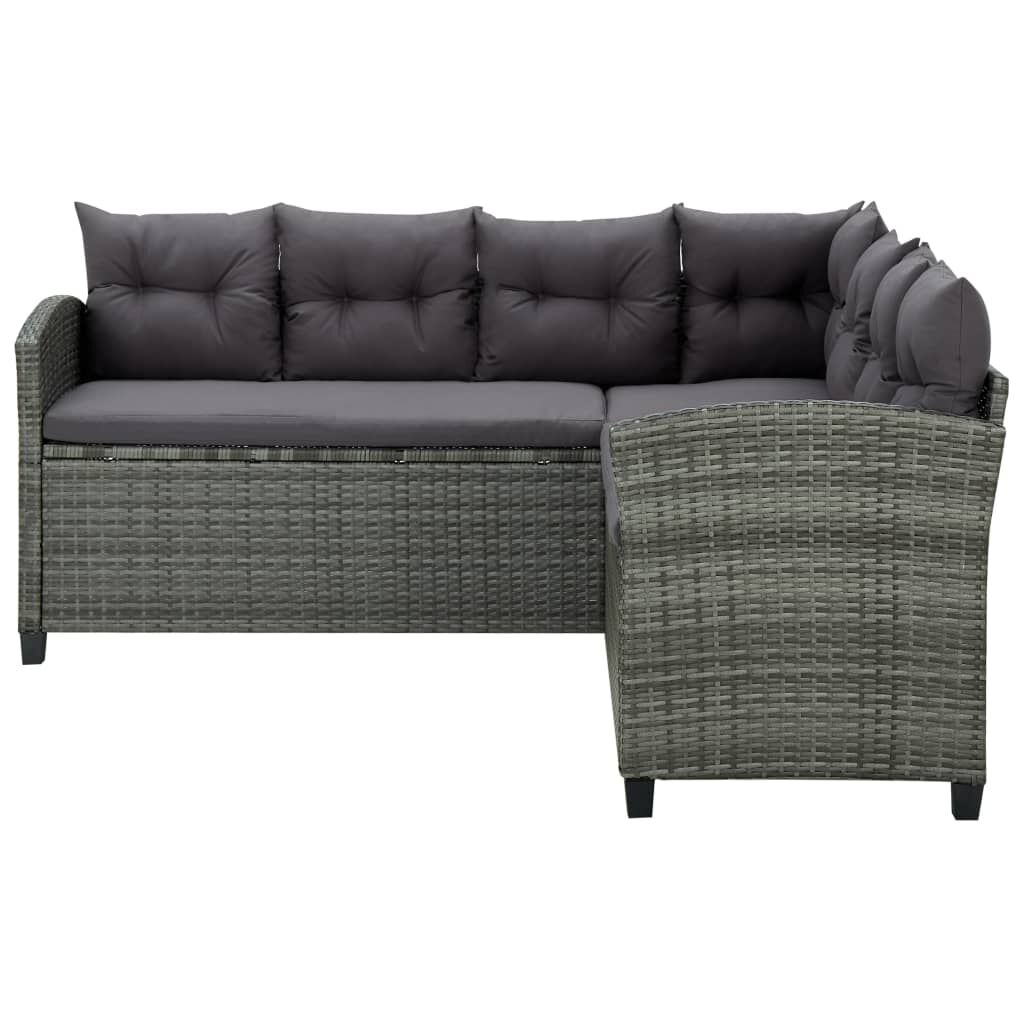 Vidaxl VidaXL 6-delige Loungeset Met Kussens Poly Rattan Grijs