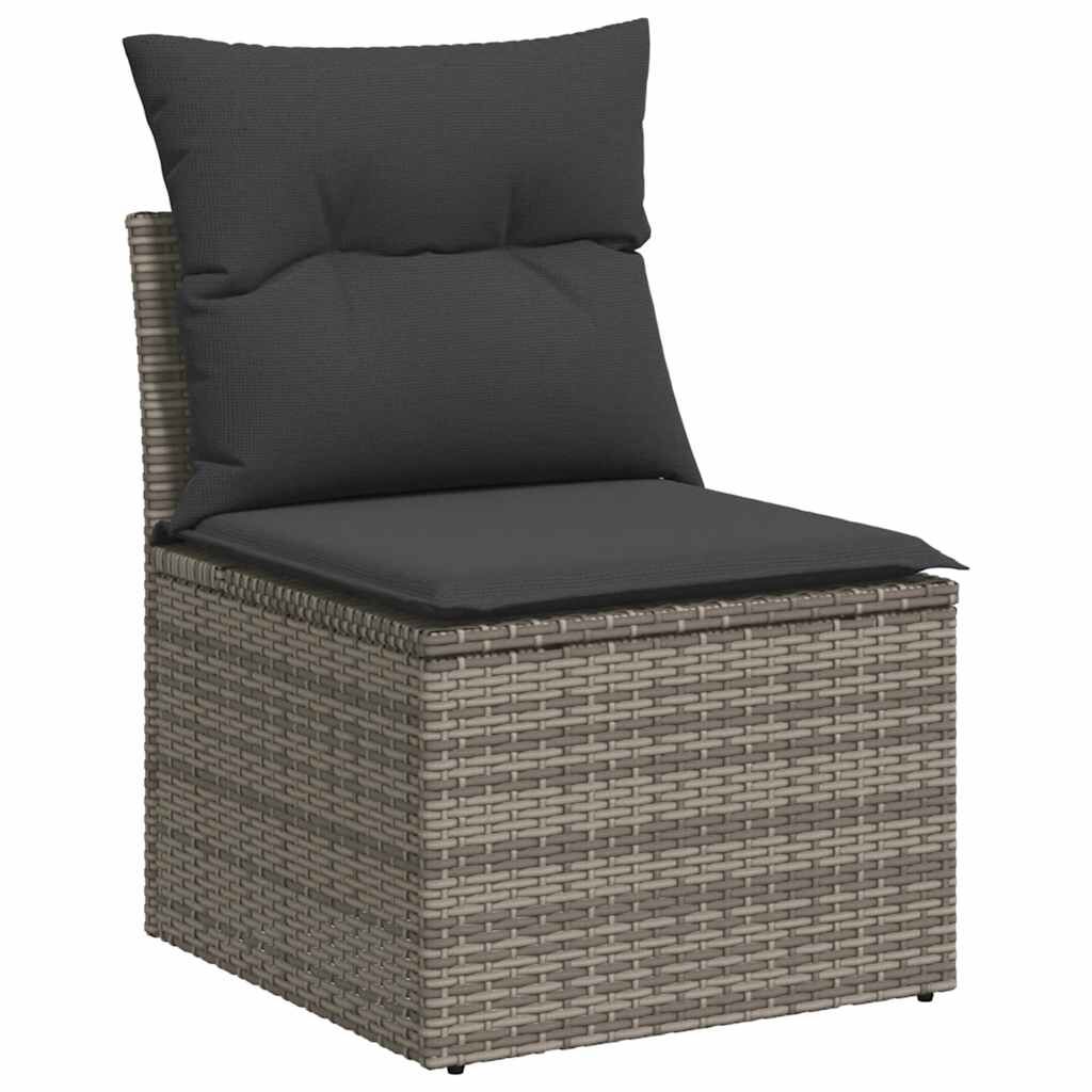 Vidaxl VidaXL 7-delige Loungeset Met Kussens Poly Rattan Grijs