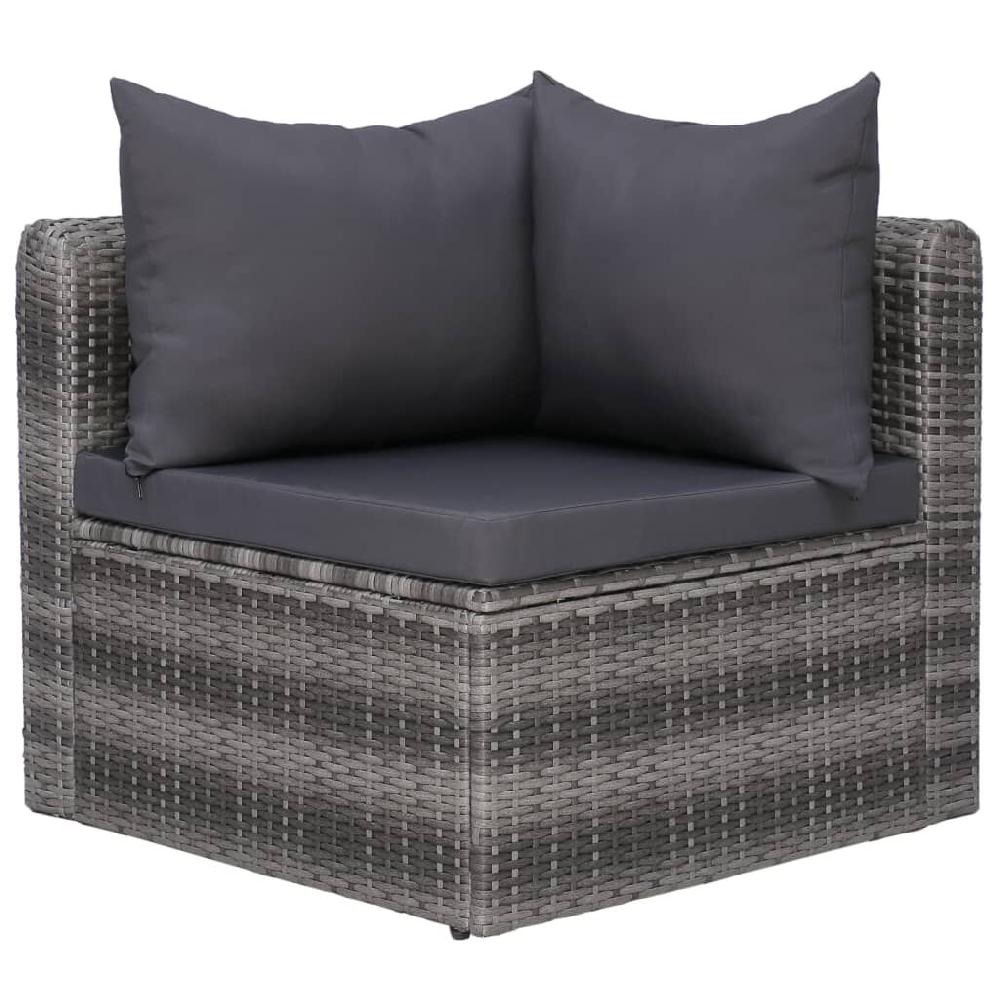 Vidaxl VidaXL 8-delige Loungeset Met Kussens Poly Rattan Grijs