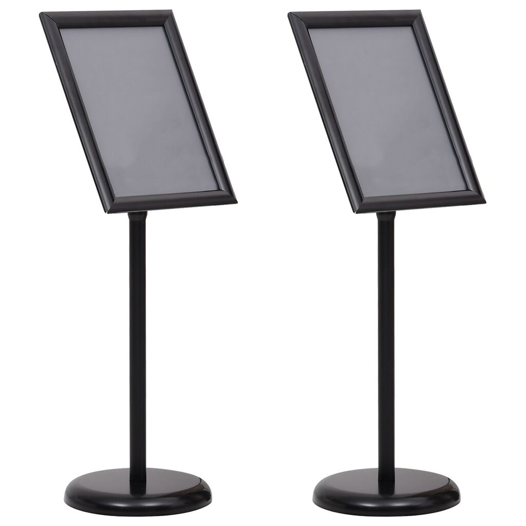 vidaxl vidaXL A3 Pedestal Poster Stands 2 stuks Zwart Aluminium Legering