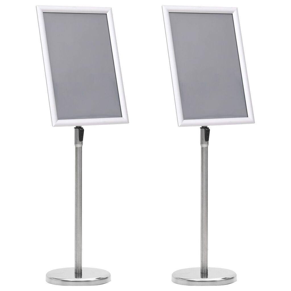 vidaxl vidaXL A3 Pedestal Posterstands 2 stuks Zilver Aluminium