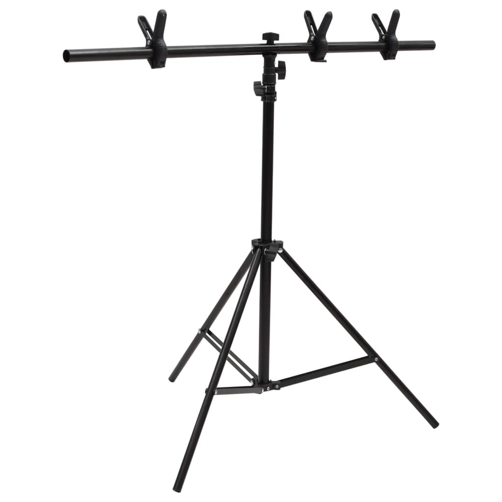 Vidaxl VidaXL Achtergrondstandaard T-vormig 91x60x(70-200) Cm Zwart